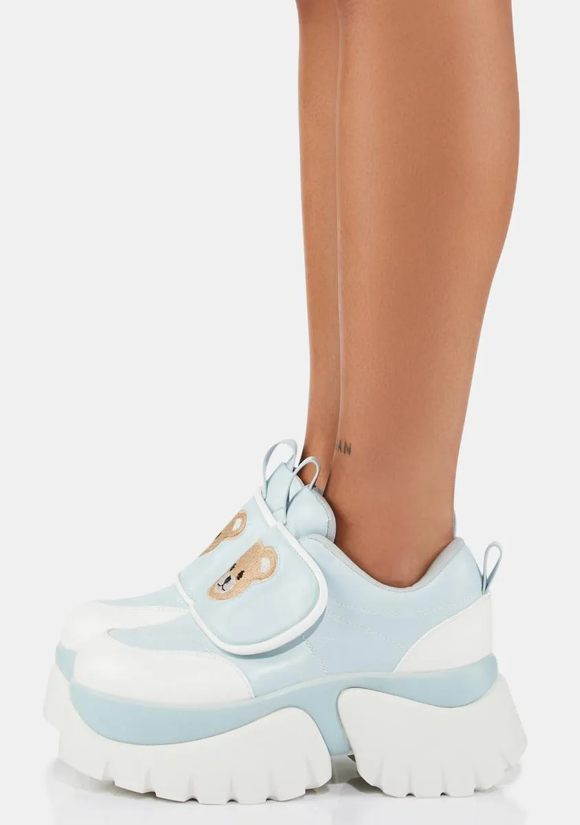Blue Teddy Sura Platform Sneakers